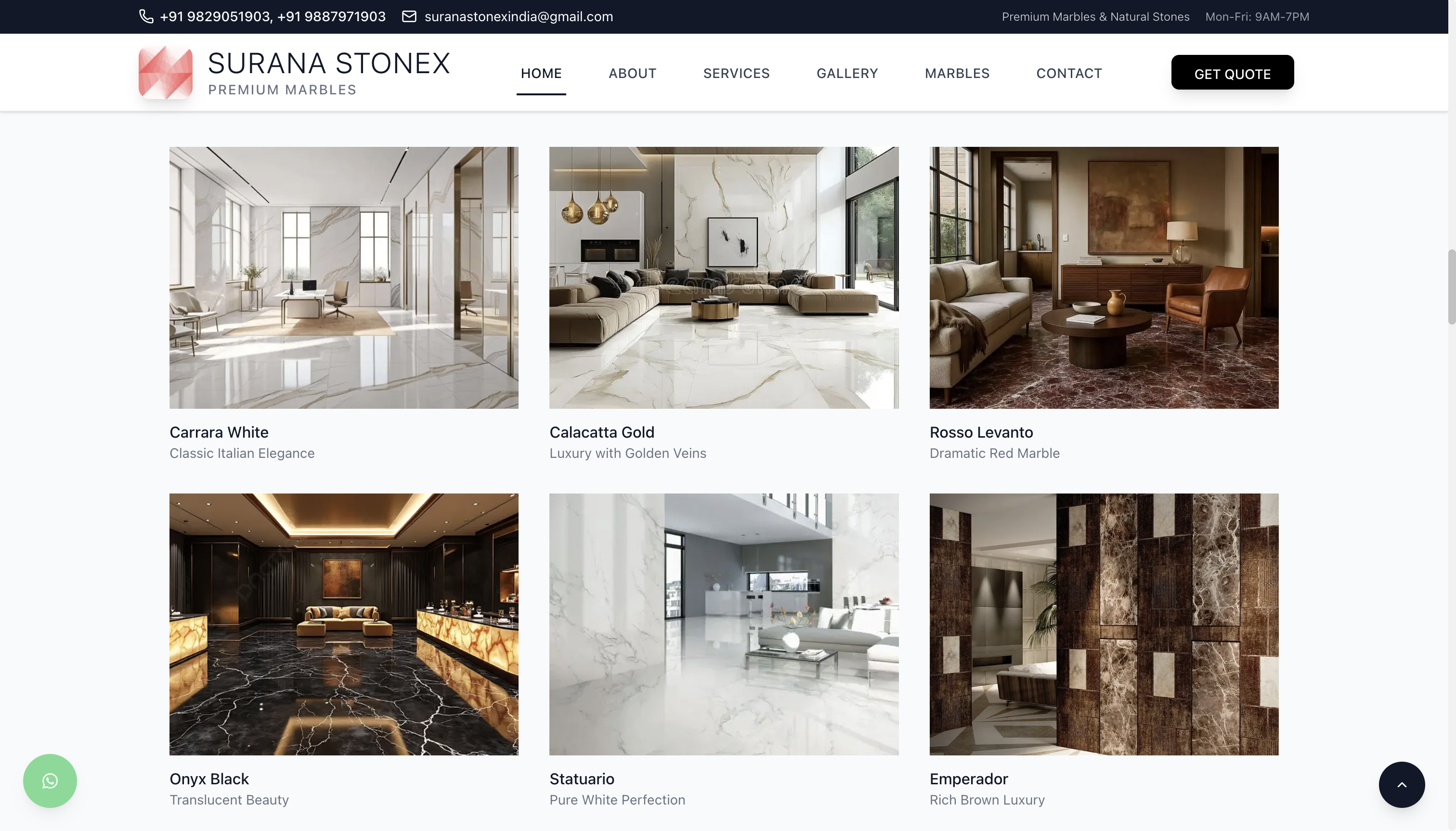 Surana StoneX - Premium Italian Marble Collection